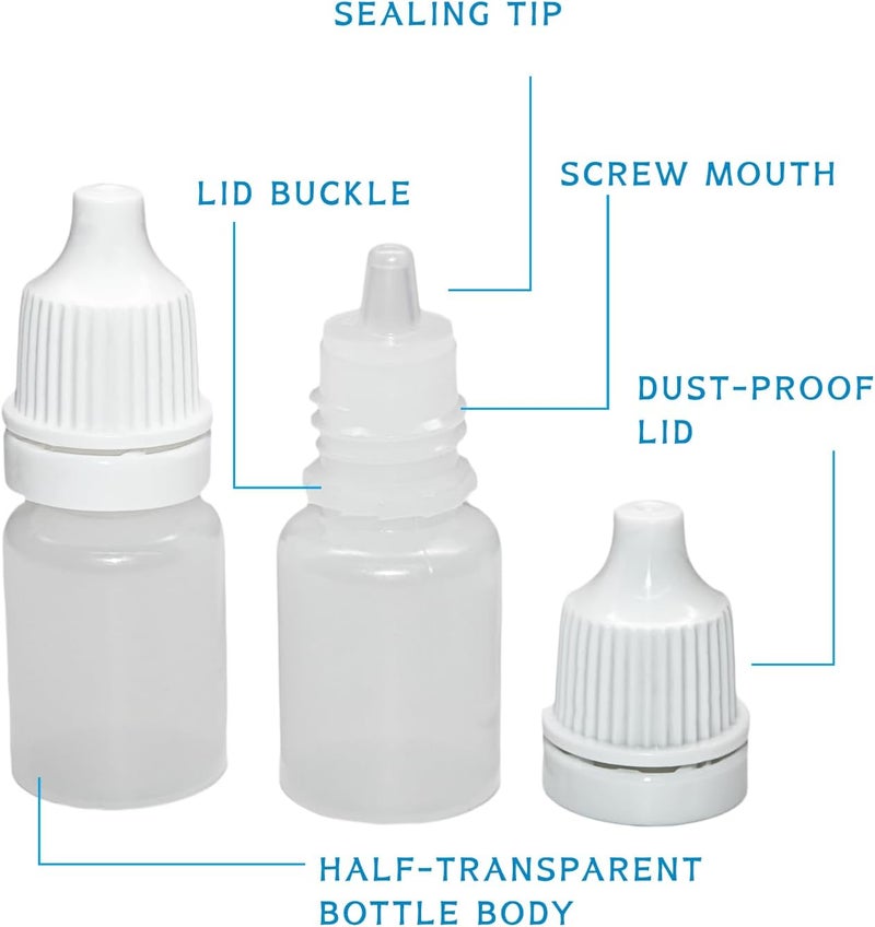 ETCR 6 Pack Eye Dropper Bottles, 5ML Liquid Medicine Travel Containers, Plastic Applicator Bottles, Squeeze Bottle for Oil, Sample (6) - Image 2